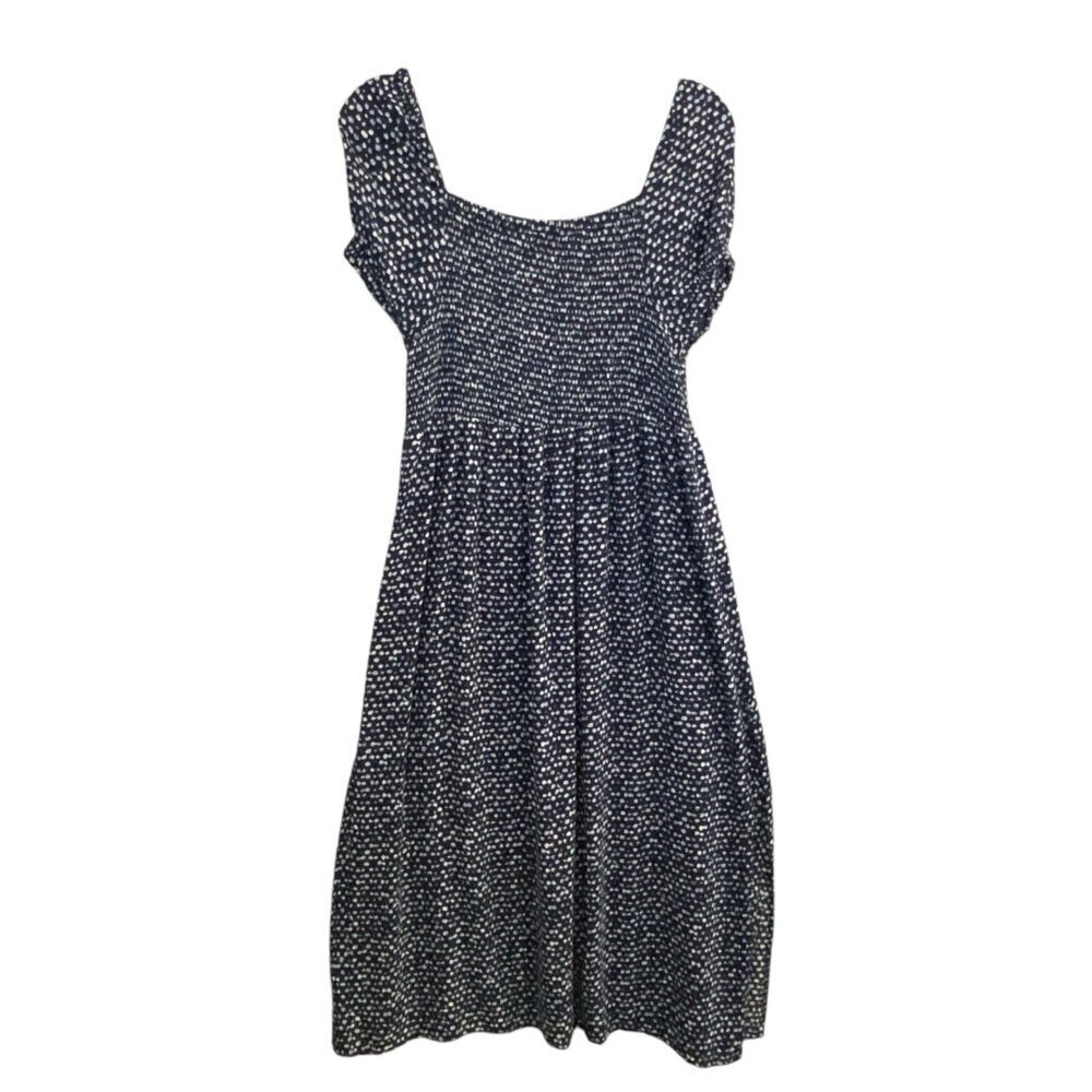 RIP CURL Women Maxi Dress Cap Sleeves Sz M Blue Beach Ocean Waves 46-21